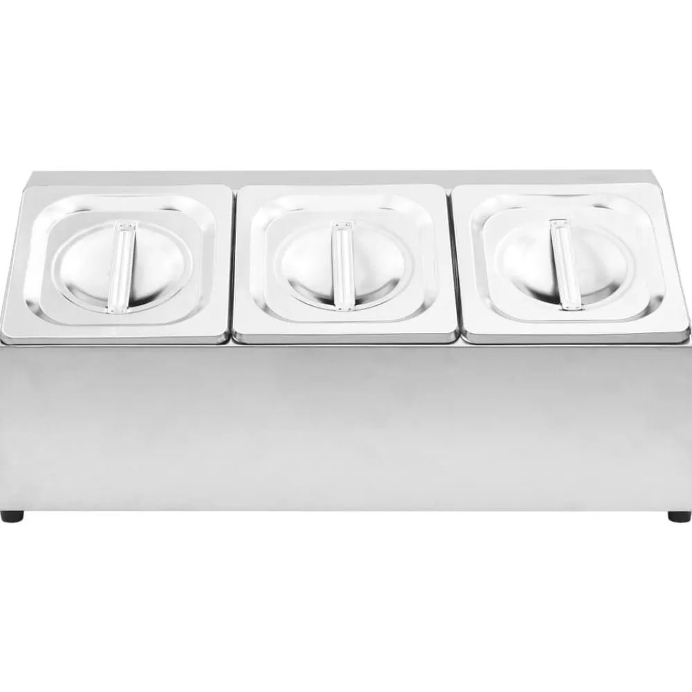 vidaXL Cocina Y Comedor-Soporte bandeja Gastronorm con 3 bandejas 1/6 acero inoxidable
