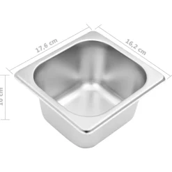 vidaXL Cocina Y Comedor-Soporte bandeja Gastronorm con 3 bandejas 1/6 acero inoxidable