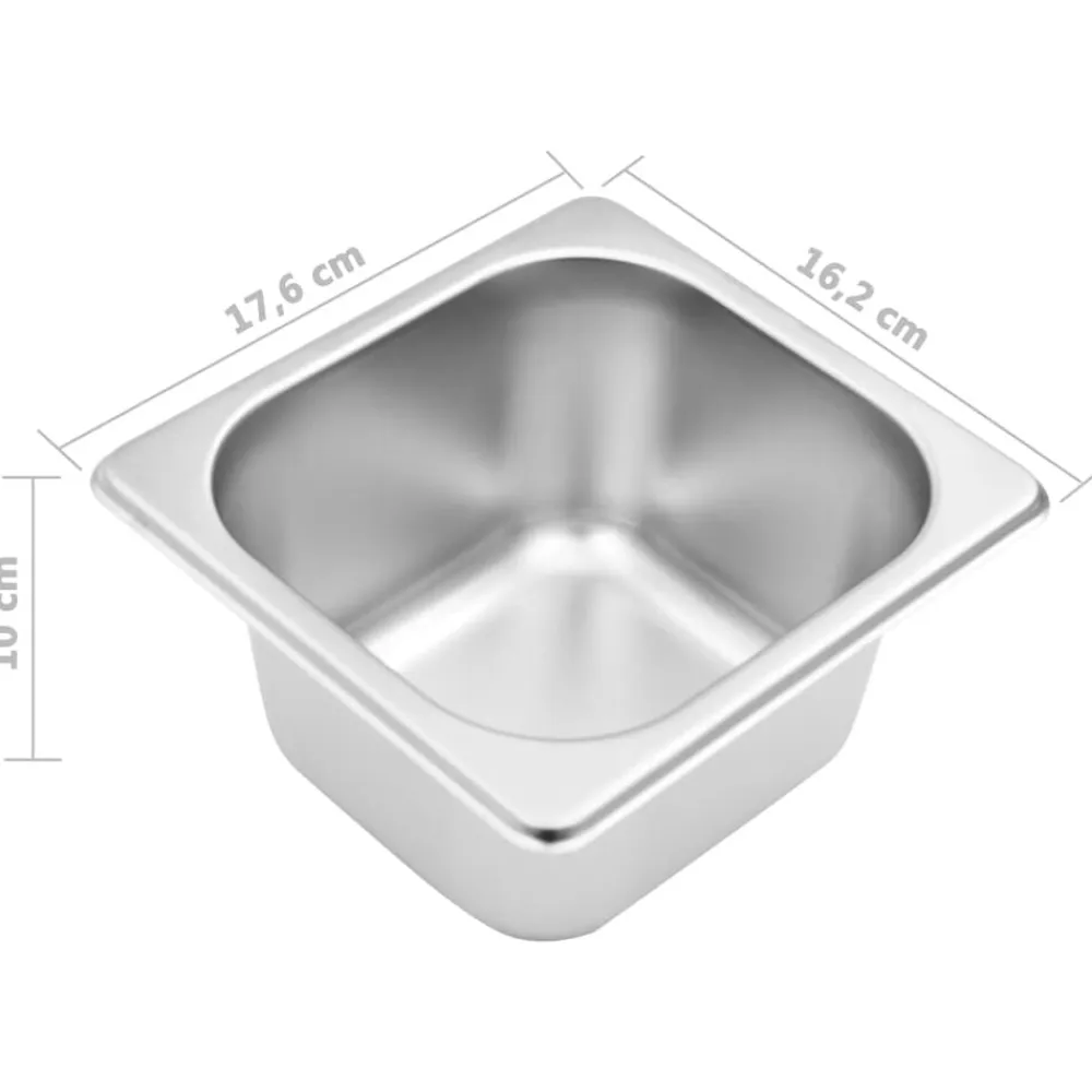 vidaXL Cocina Y Comedor-Soporte bandeja Gastronorm con 3 bandejas 1/6 acero inoxidable