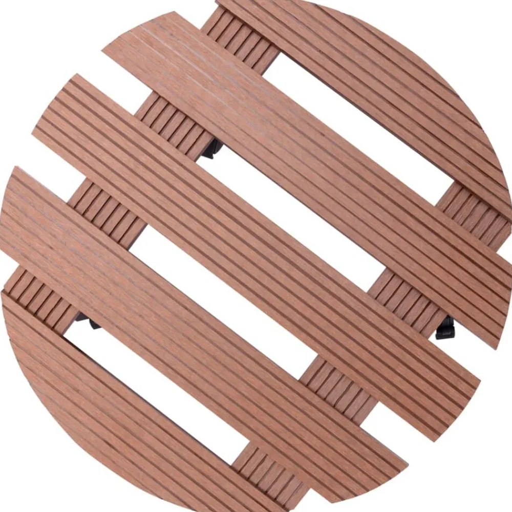 vidaXL Soporte con ruedas para plantas 2 unidades WPC marrón Ø30x7,5cm Marrón Clearance