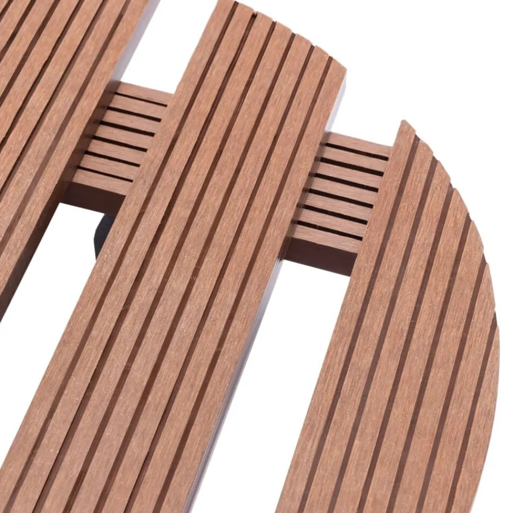vidaXL Soporte con ruedas para plantas 2 unidades WPC marrón Ø30x7,5cm Marrón Clearance