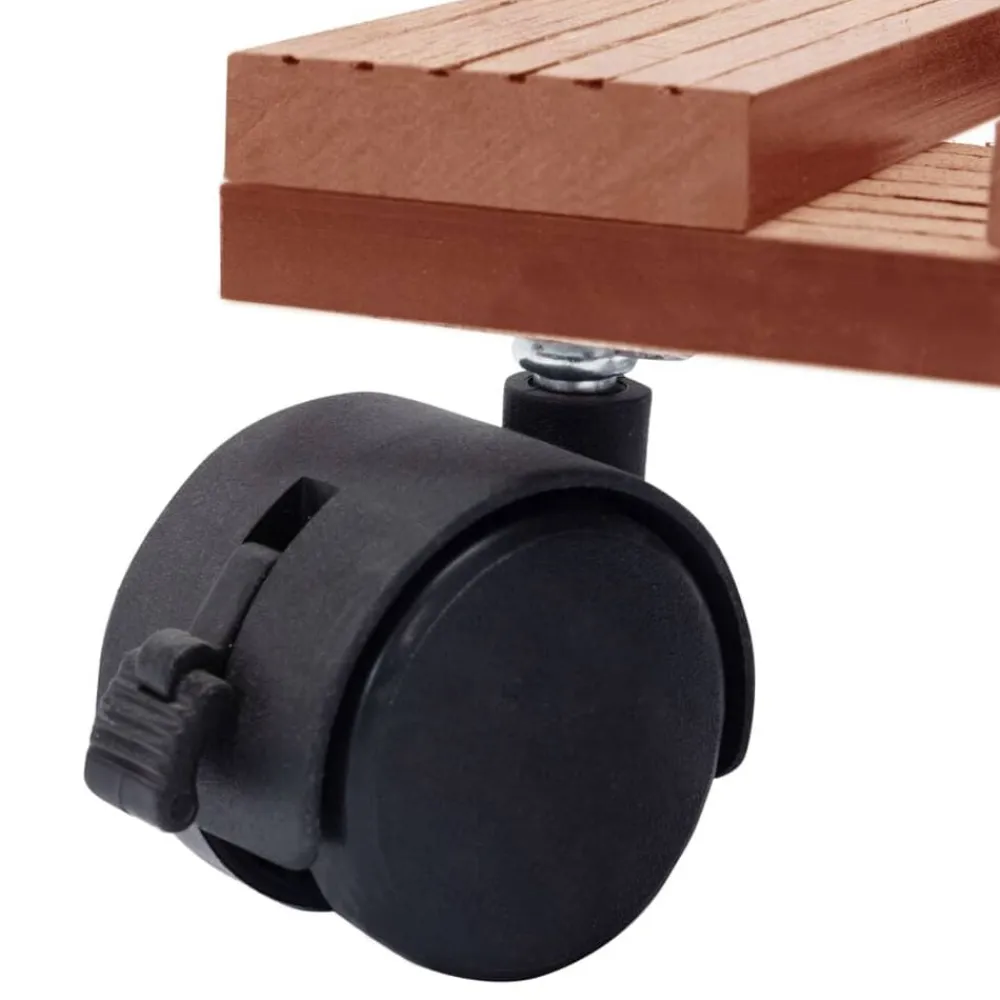 vidaXL Jardín-Soporte con ruedas para plantas 2 uds WPC marrón 30x30x7,5 cm
