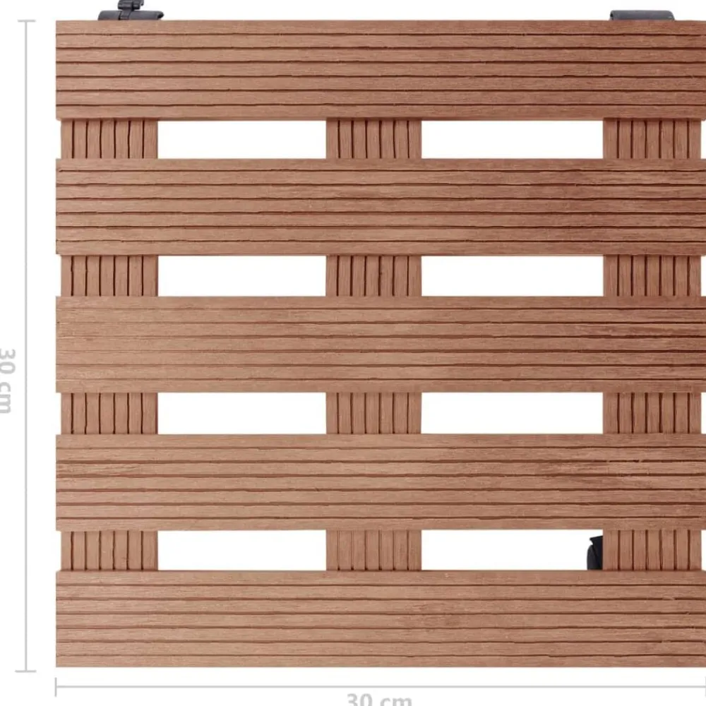 vidaXL Jardín-Soporte con ruedas para plantas 2 uds WPC marrón 30x30x7,5 cm