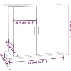 vidaXL Soporte de acuario madera ingeniería 81x36x73 cm Roble ahumado