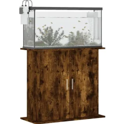 vidaXL Soporte de acuario madera ingeniería 81x36x73 cm Roble ahumado
