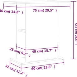 vidaXL Productos Para Mascotas-Soporte de acuario madera ingeniería marrón roble 75x36x72,5 cm