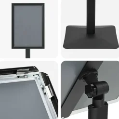 vidaXL Venta Al Por Menor-Soporte de cartel pedestal Plateado a3 Hierro fundido