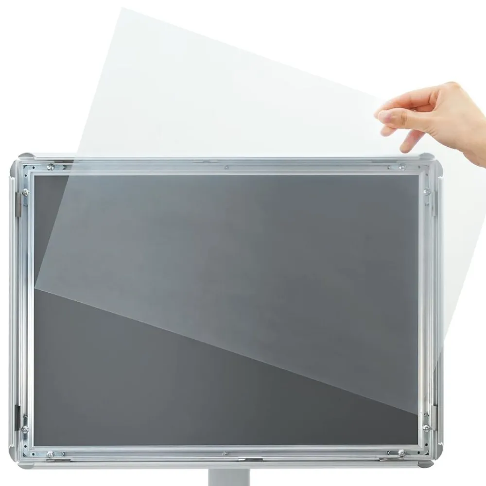 vidaXL Soporte de cartel pedestal 32,5 x 27 x 126 cm Plateado Sale