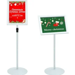 vidaXL Soporte de cartel pedestal 33 x 33 x 126 cm Plateado Best