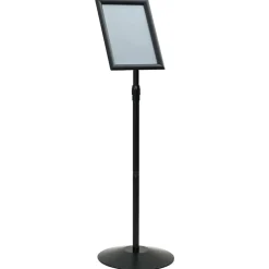 vidaXL Soporte de cartel pedestal Plateado a3 PVC y Acero Negro New