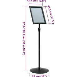 vidaXL Soporte de cartel pedestal Plateado a3 PVC y Acero Negro New