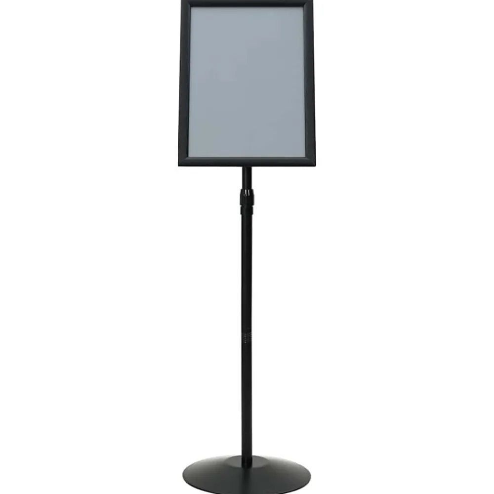 vidaXL Soporte de cartel pedestal Plateado a3 PVC y Acero Negro New
