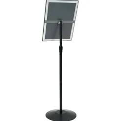 vidaXL Soporte de cartel pedestal Plateado a3 PVC y Acero Negro New