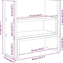 vidaXL Soporte de Escritorio para Monitor 40 x 17 x 41 cm Roble negro Outlet