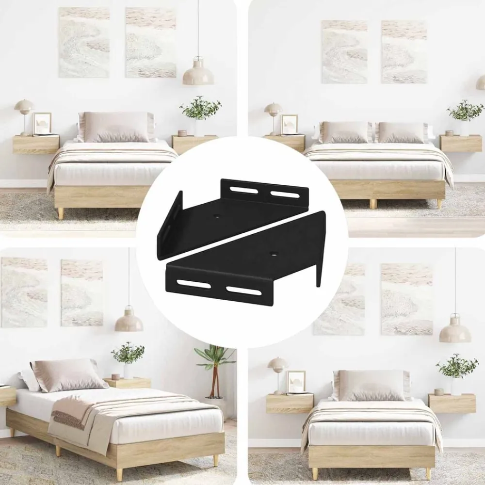 vidaXL Accesorios De Bricolaje-Soporte de Esquina 2 pcs Negro 138,5 x 50,5 x 16 mm Hierro
