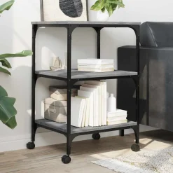 vidaXL Soporte de impresora 3 niveles 50x41x75 cm Gris sonoma Discount