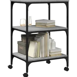 vidaXL Soporte de impresora 3 niveles 50x41x75 cm Gris sonoma Discount