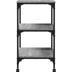 vidaXL Soporte de impresora 3 niveles 50x41x75 cm Gris sonoma Discount