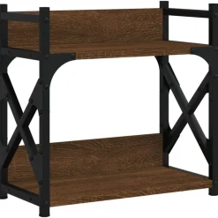 vidaXL Soporte de impresora 2 niveles marrón roble 40x20x40 cm Marrón roble Outlet