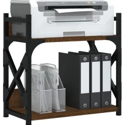 vidaXL Soporte de impresora 2 niveles marrón roble 40x20x40 cm Marr&oacute;n roble Outlet
