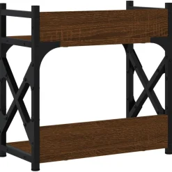 vidaXL Soporte de impresora 2 niveles marrón roble 40x20x40 cm Marr&oacute;n roble Outlet