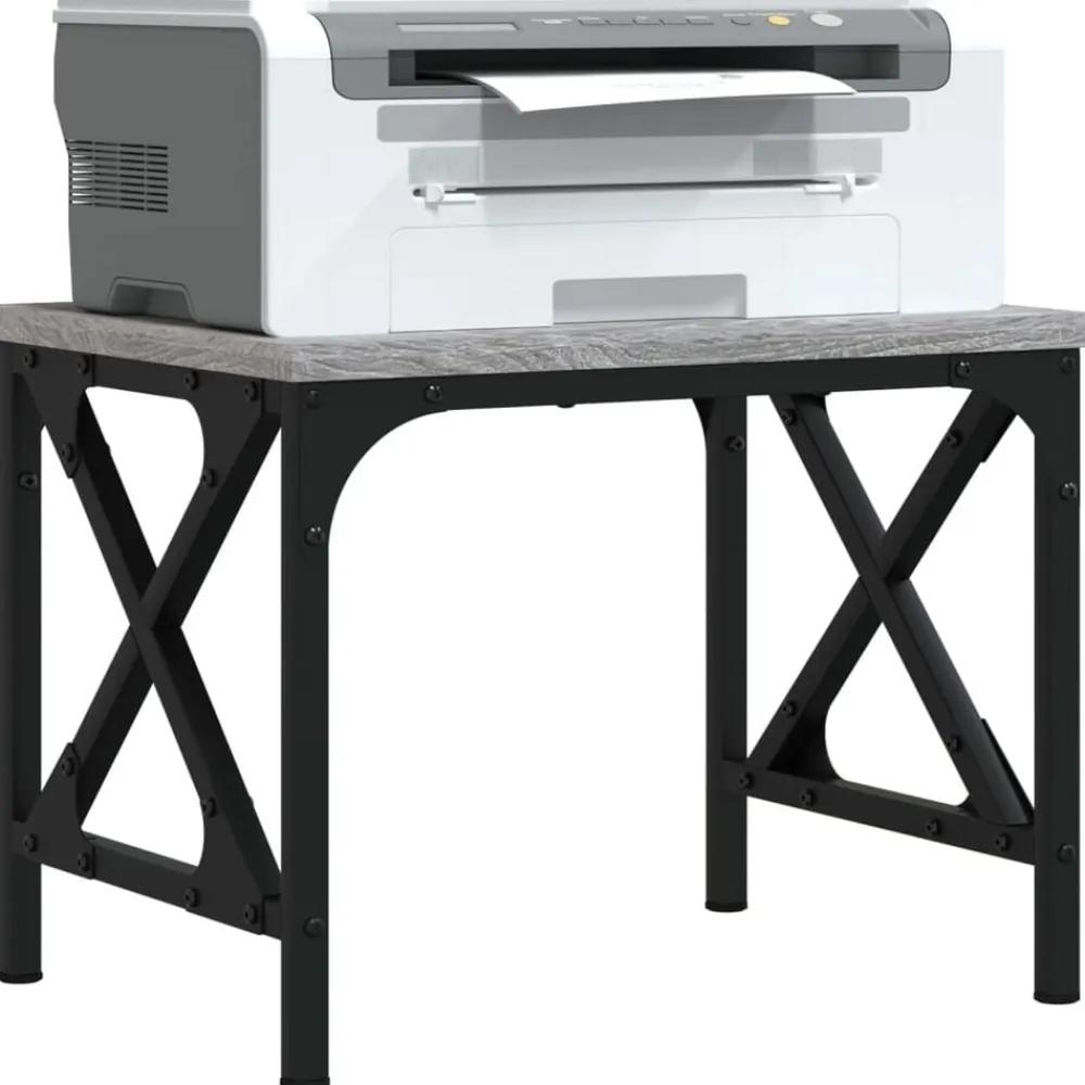 vidaXL Soporte de impresora madera ingeniería 40x30x31 cm Gris sonoma Outlet