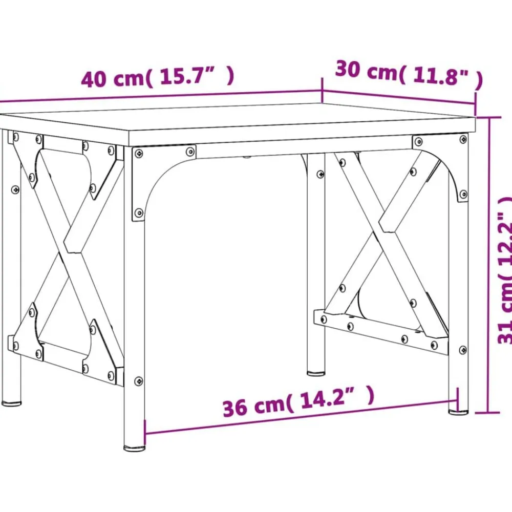 vidaXL Soporte de impresora madera ingeniería 40x30x31 cm Gris sonoma Outlet