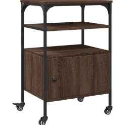 vidaXL Soporte de impresora 3 niveles marrón roble 50x40x76 cm Marrón roble Sale