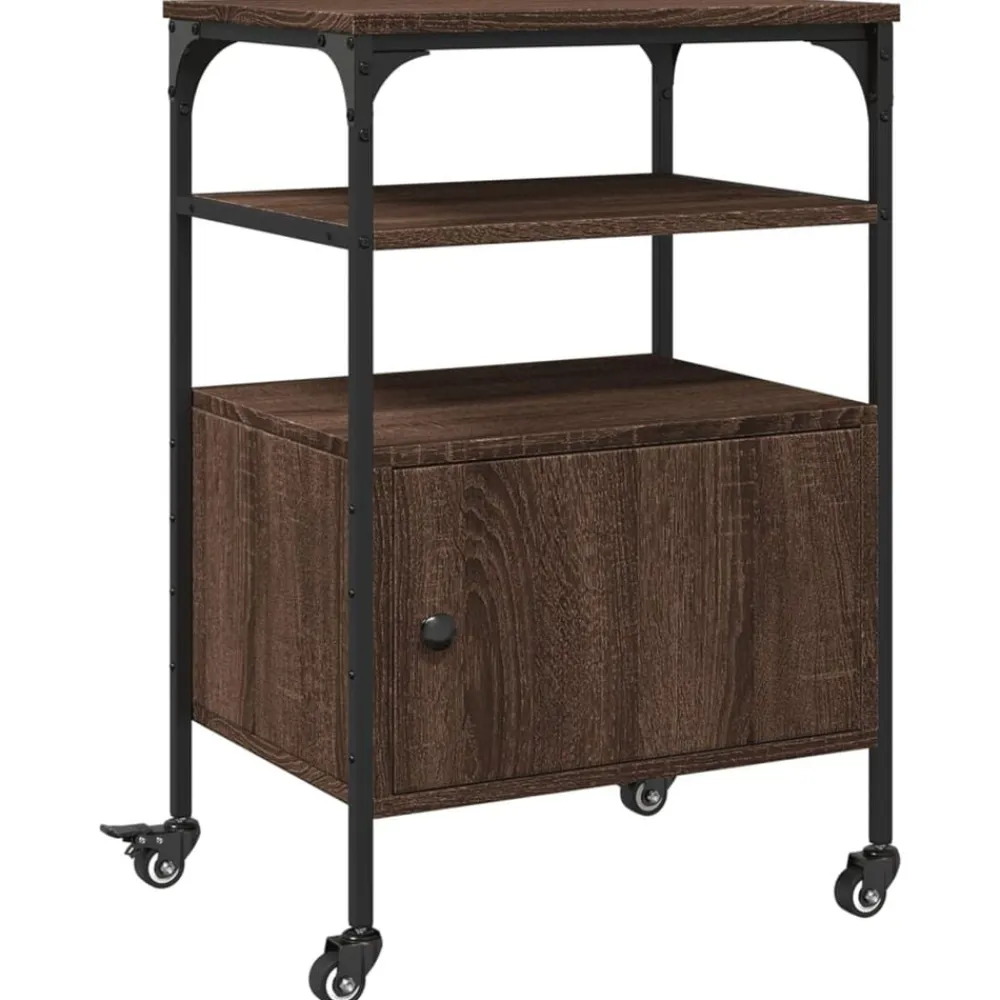 vidaXL Soporte de impresora 3 niveles marrón roble 50x40x76 cm Marrón roble Sale