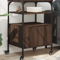 vidaXL Soporte de impresora 3 niveles marrón roble 50x40x76 cm Marr&oacute;n roble Sale