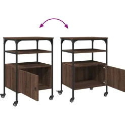 vidaXL Soporte de impresora 3 niveles marrón roble 50x40x76 cm Marrón roble Sale