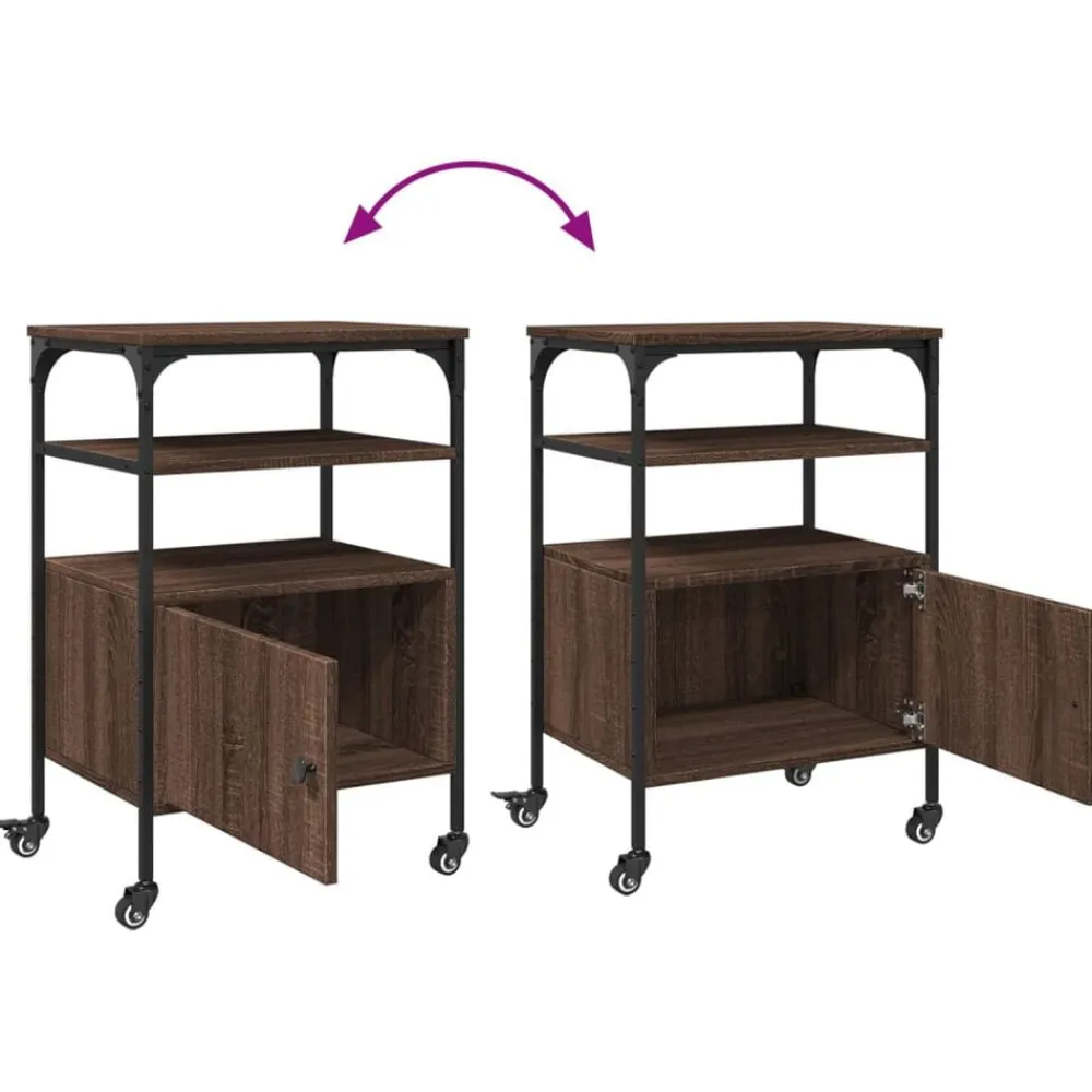 vidaXL Soporte de impresora 3 niveles marrón roble 50x40x76 cm Marrón roble Sale