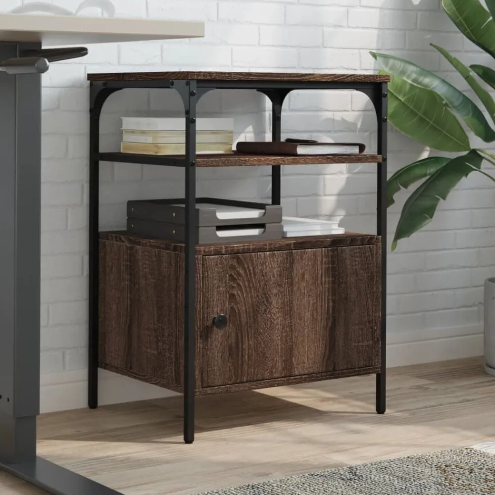 vidaXL Soporte de impresora 3 niveles marrón roble 50x40x76 cm Marrón roble Sale