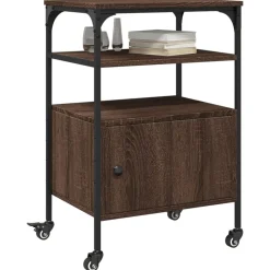 vidaXL Soporte de impresora 3 niveles marrón roble 50x40x76 cm Marrón roble Sale