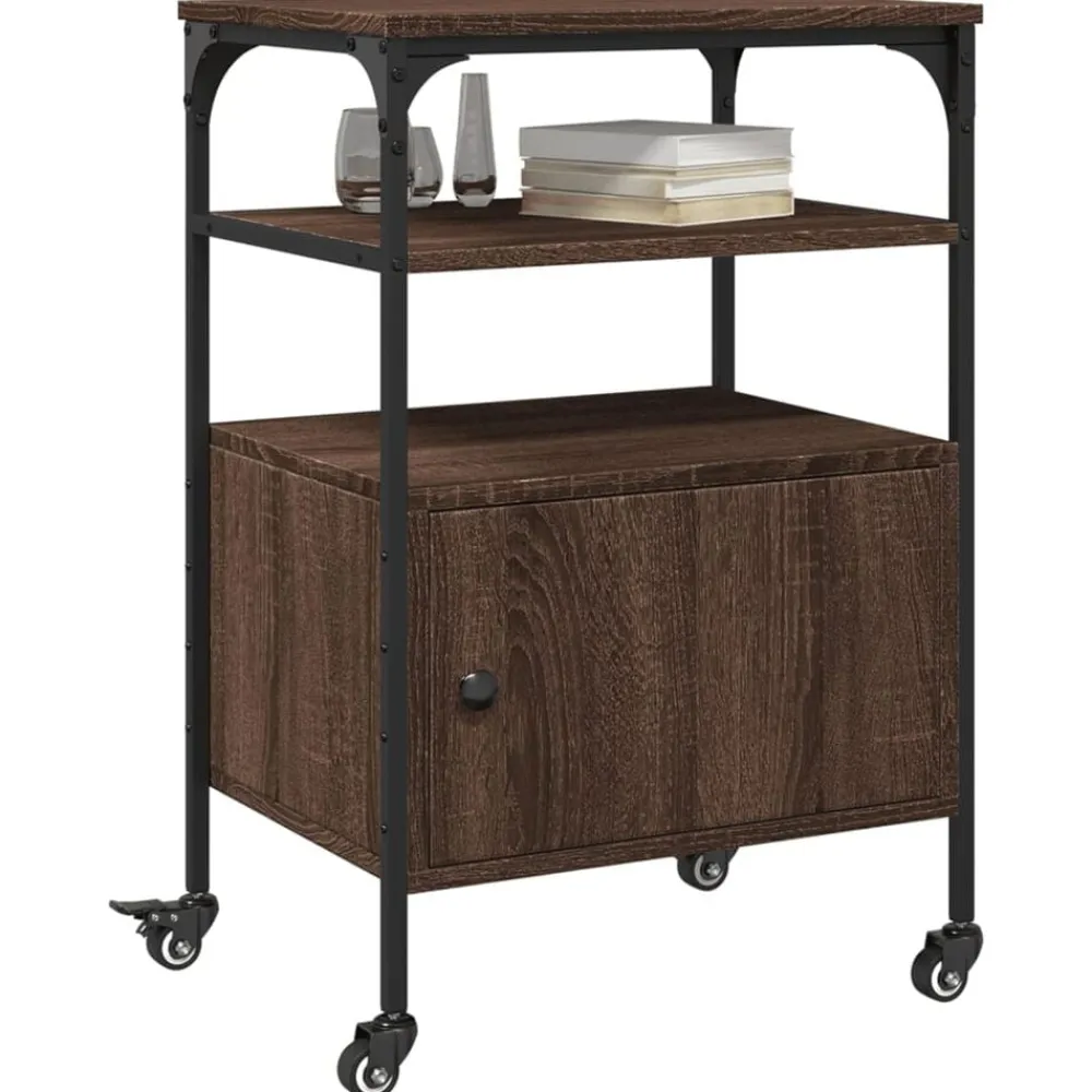 vidaXL Soporte de impresora 3 niveles marrón roble 50x40x76 cm Marrón roble Sale