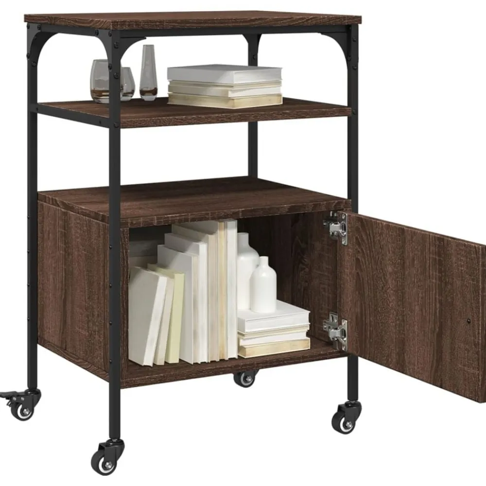 vidaXL Soporte de impresora 3 niveles marrón roble 50x40x76 cm Marrón roble Sale