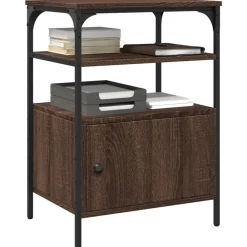 vidaXL Soporte de impresora 3 niveles marrón roble 50x40x76 cm Marrón roble Sale