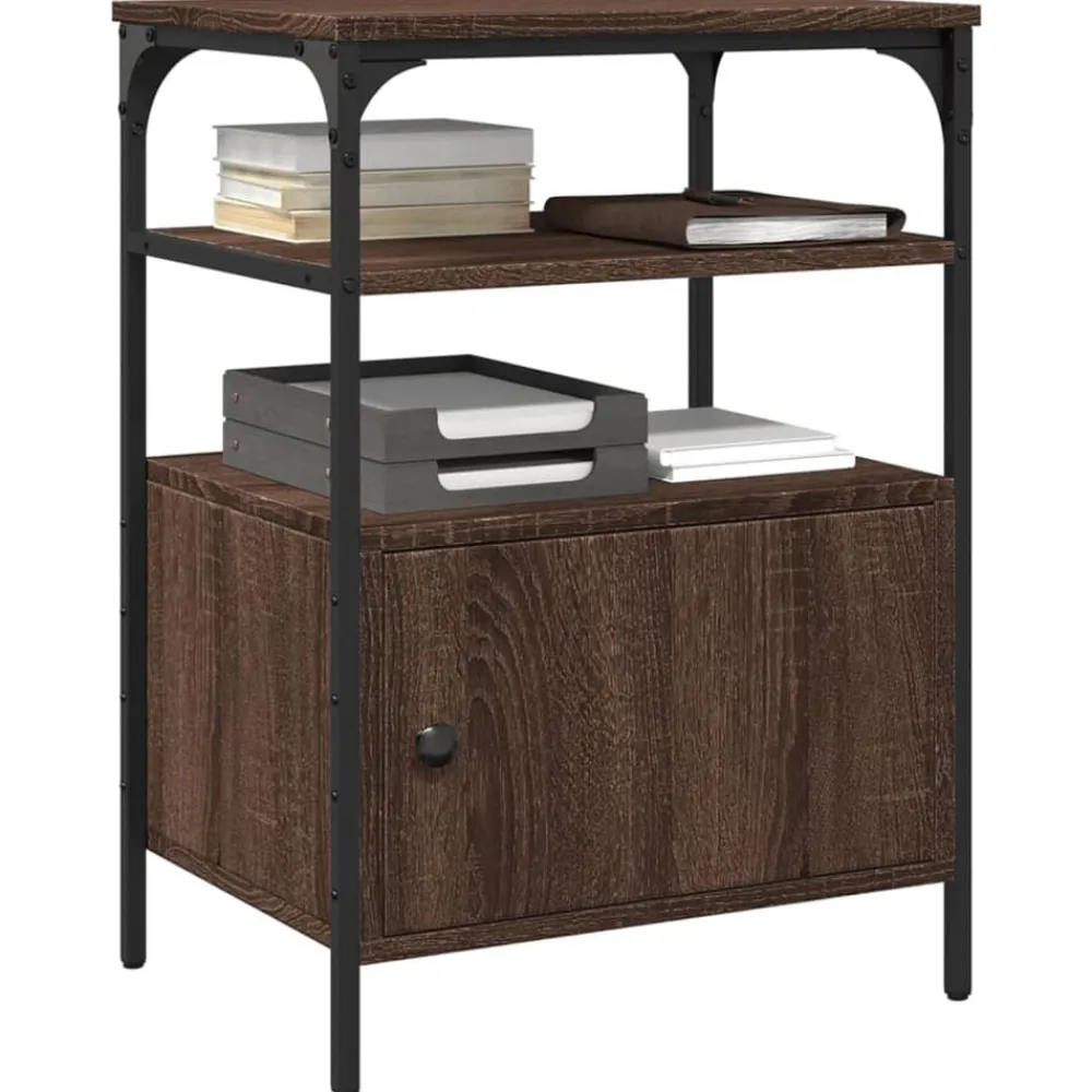 vidaXL Soporte de impresora 3 niveles marrón roble 50x40x76 cm Marrón roble Sale