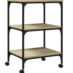 vidaXL Soporte de impresora 3 niveles 50x41x75 cm Roble Sonoma Discount