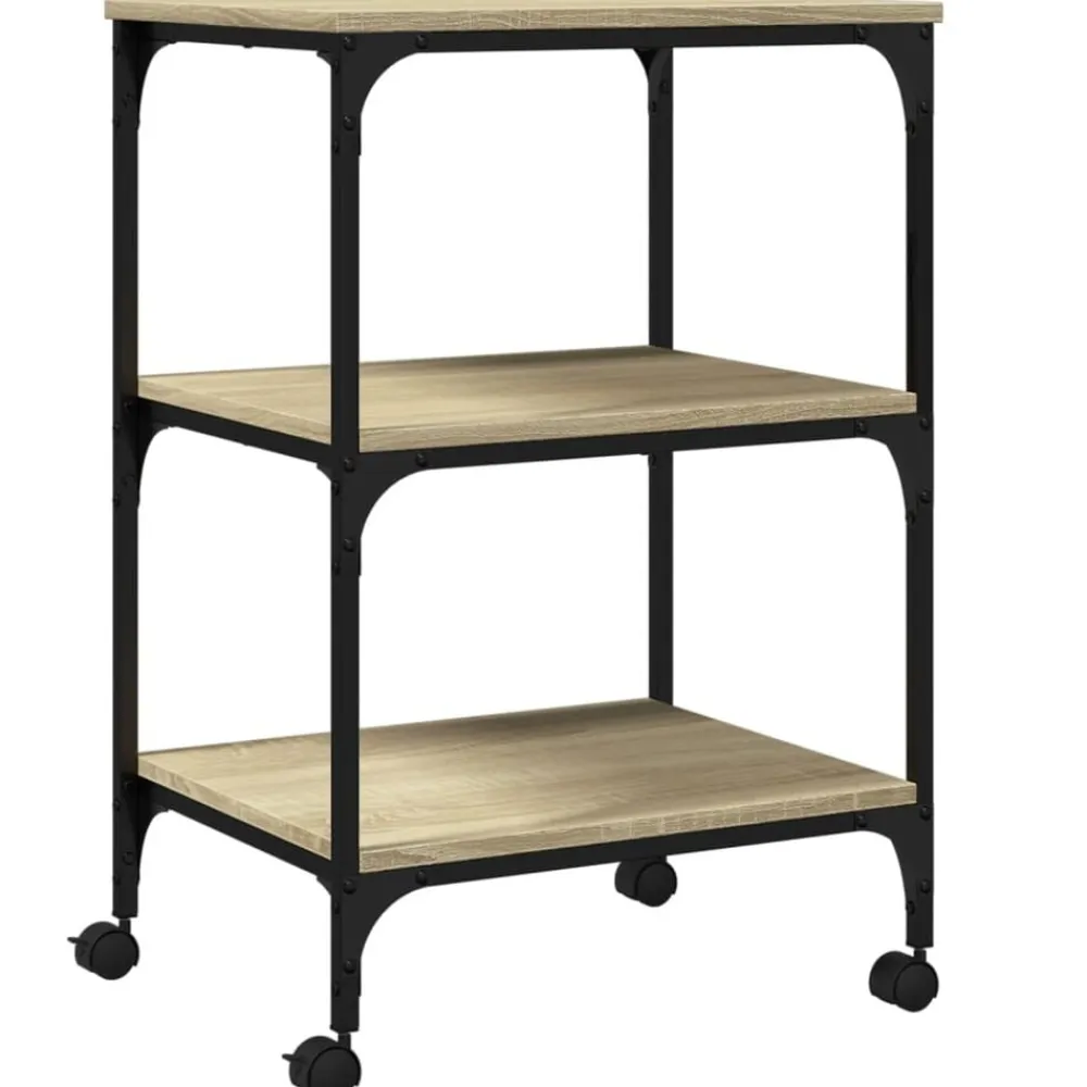 vidaXL Soporte de impresora 3 niveles 50x41x75 cm Roble Sonoma Discount