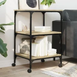 vidaXL Soporte de impresora 3 niveles 50x41x75 cm Roble Sonoma Discount