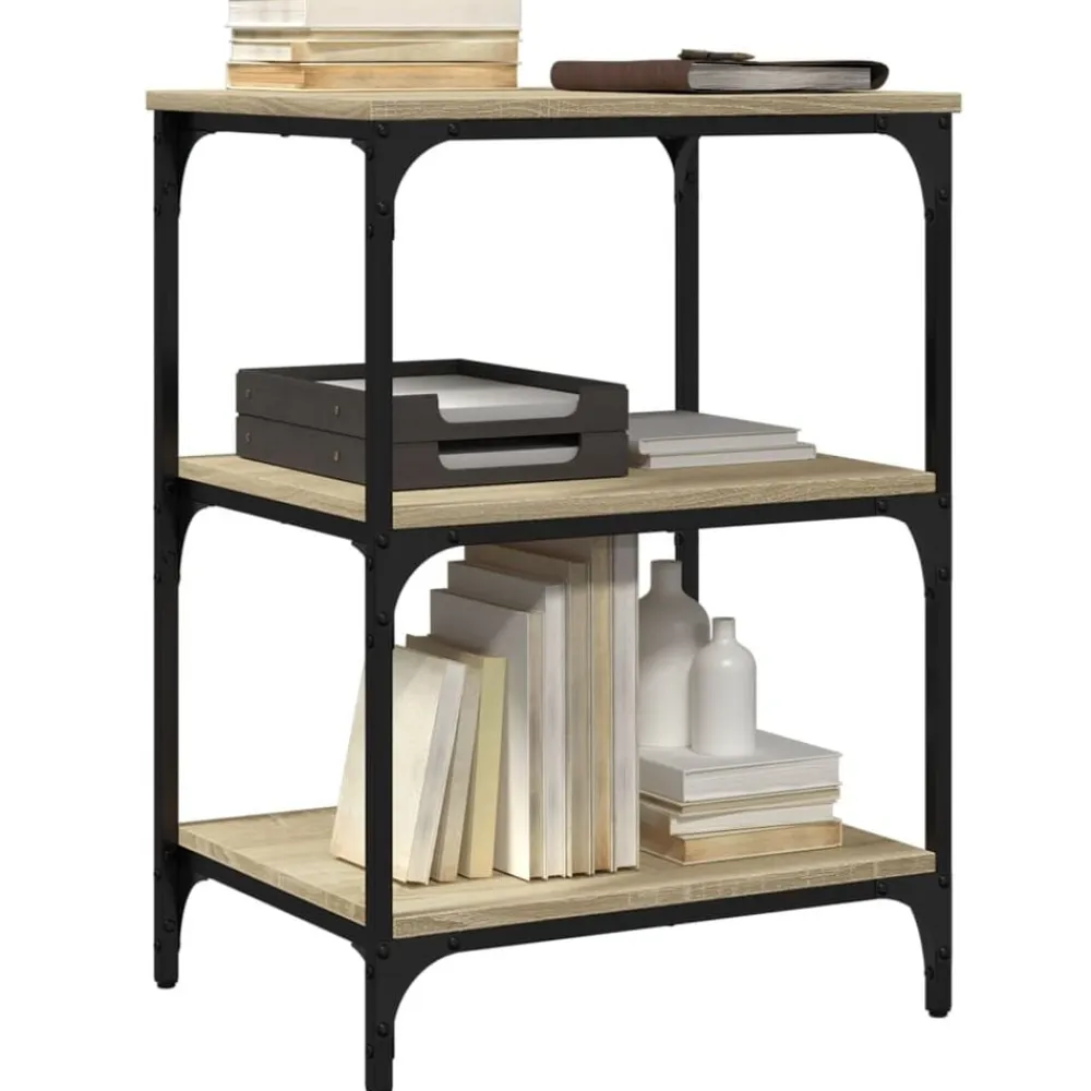 vidaXL Soporte de impresora 3 niveles 50x41x75 cm Roble Sonoma Discount