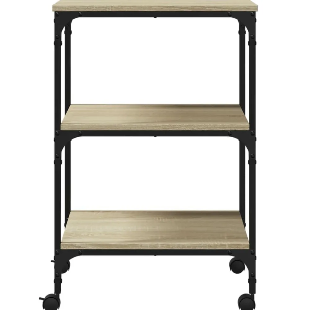 vidaXL Soporte de impresora 3 niveles 50x41x75 cm Roble Sonoma Discount