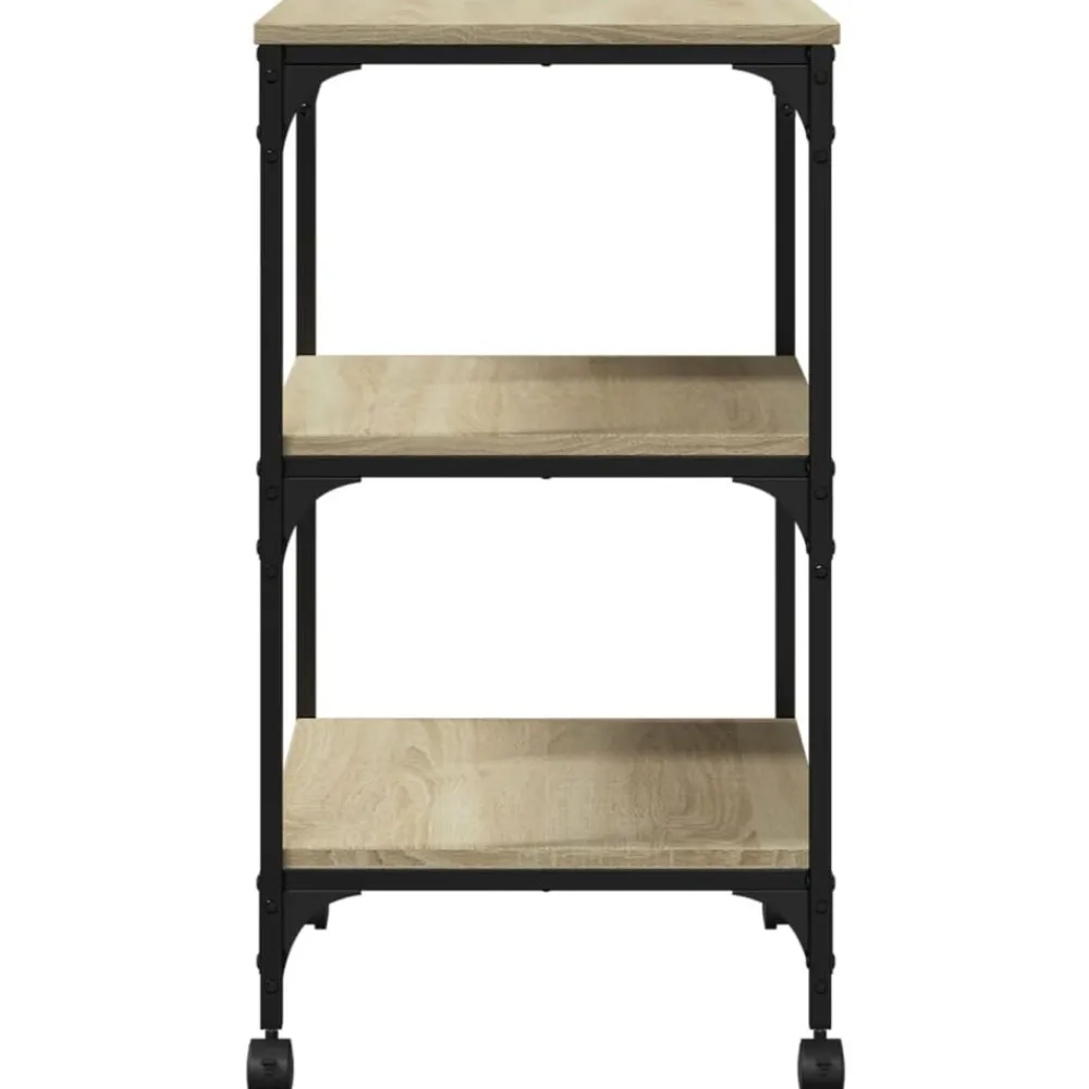 vidaXL Soporte de impresora 3 niveles 50x41x75 cm Roble Sonoma Discount
