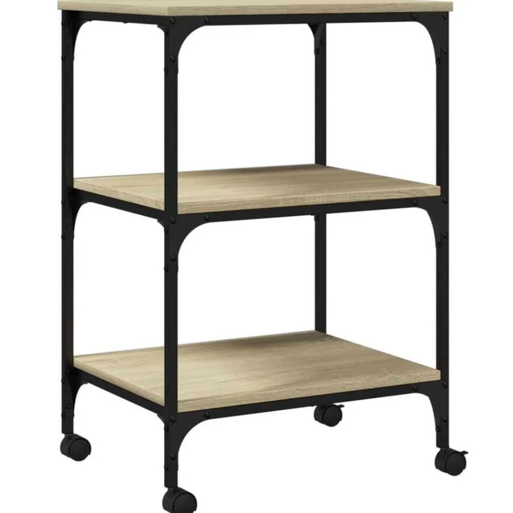 vidaXL Soporte de impresora 3 niveles 50x41x75 cm Roble Sonoma Discount