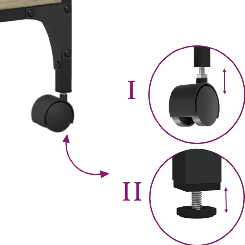 vidaXL Soporte de impresora 3 niveles 50x41x75 cm Roble Sonoma Discount