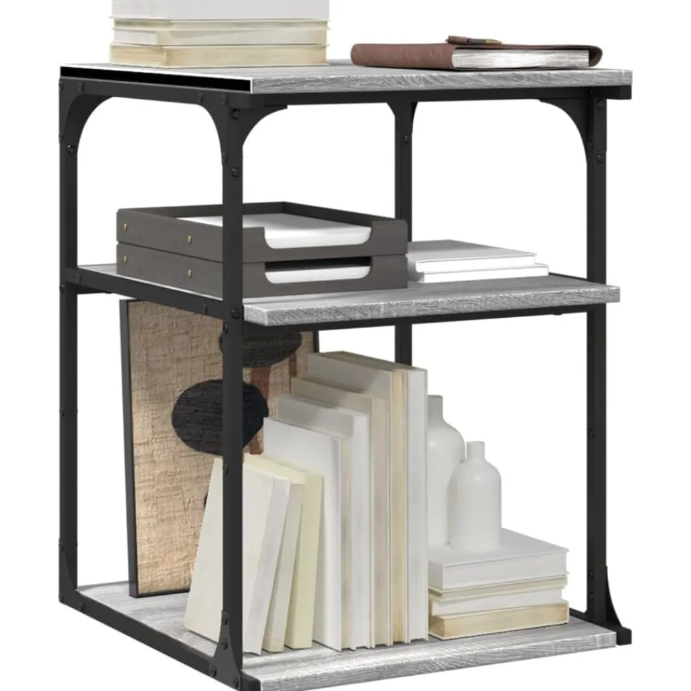 vidaXL Soporte de impresora 3 niveles 43x48x64 cm Gris sonoma Sale