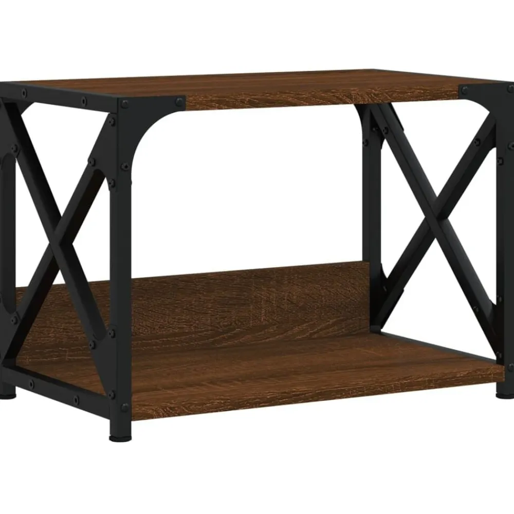 vidaXL Soporte de impresora 2 niveles marrón roble 44x26x31,5 cm Marrón roble Outlet
