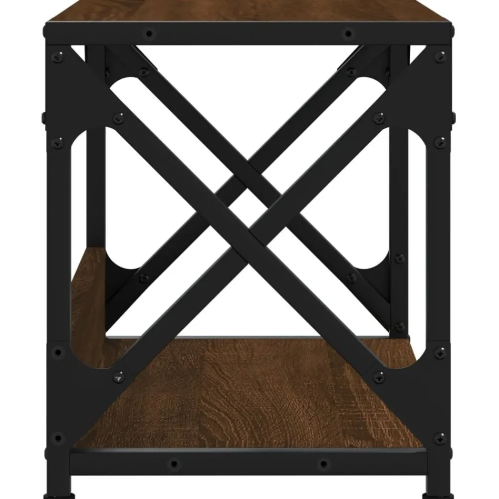 vidaXL Soporte de impresora 2 niveles marrón roble 44x26x31,5 cm Marrón roble Outlet
