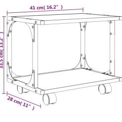 vidaXL Electrónica-Soporte de impresora 2 niveles 41x28x33,5 cm